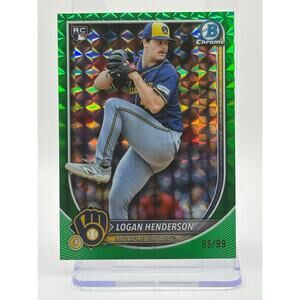 2025 Bowman Chrome Logan Henderson Rookie Green Geometric Refractor 96/99 SP RC